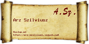 Arz Szilviusz névjegykártya